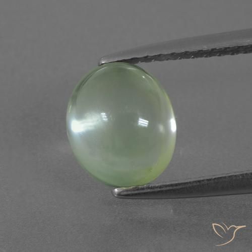 Prehnita verde natural de 2,34 ct, corte óvalo, transparente
