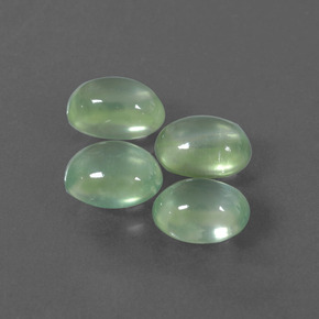 Gemas de prehnita verde natural de  ct, corte óvalo, transparente