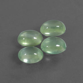 Gemas de prehnita verde natural de  ct, corte óvalo, transparente