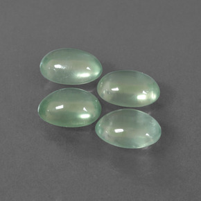 Gemas de prehnita verde natural de  ct, corte óvalo, transparente