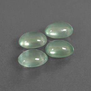 Gemas de prehnita verde natural de  ct, corte óvalo, transparente