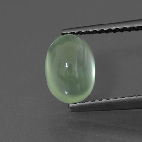 Prehnita verde natural de 1,84 ct, corte óvalo, transparente