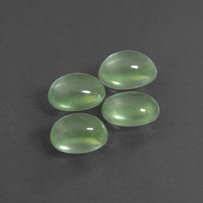 Gemas de prehnita verde natural de  ct, corte óvalo, transparente