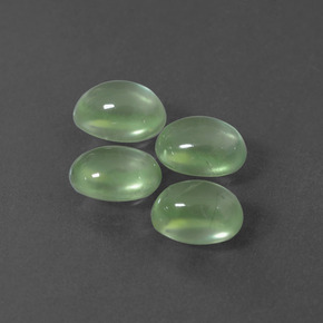 Gemas de prehnita verde natural de  ct, corte óvalo, transparente