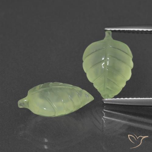 8.94ctw Natural Verde amarillo Prehnite, Elegante, Translúcido