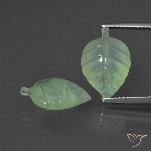11.27ctw Natural Verde pera pálido Prehnite, Elegante, Translúcido