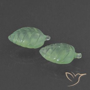 Gemas de Prehnite Verde pera pálido natural de 11.27 ct, Elegante, Translúcido
