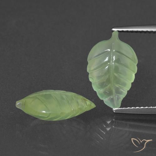 8.63ctw Natural Verde amarillo Prehnite, Elegante, Translúcido