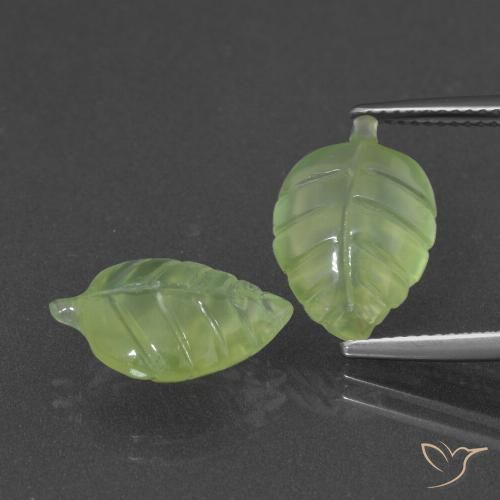 10.14ctw Natural Verde amarillento Prehnite, Elegante, Translúcido