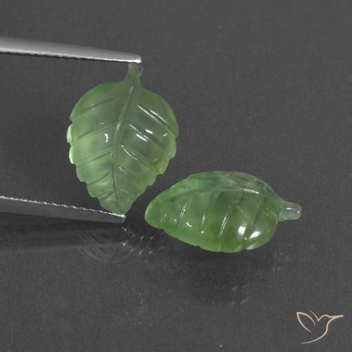 8.55ctw Natural Verde amarillento Prehnite, Elegante, Translúcido