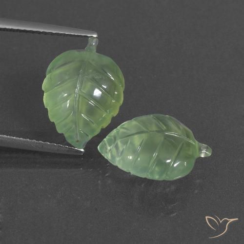 10.56ctw Natural Verde pera pálido Prehnite, Elegante, Translúcido