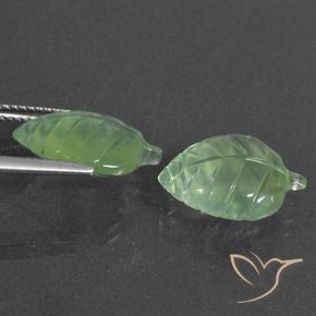 Gemas de Prehnite Verde pera pálido natural de 10.56 ct, Elegante, Translúcido