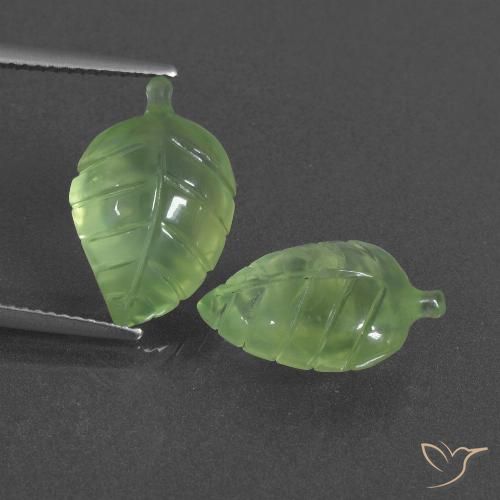 11.91ctw Natural Verde amarillo Prehnite, Elegante, Translúcido
