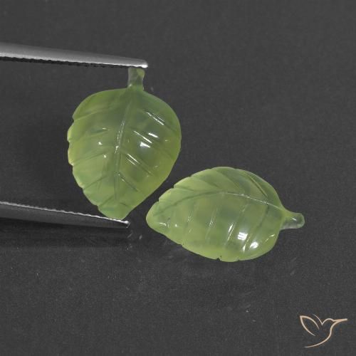 11.78ctw Natural Verde amarillo Prehnite, Elegante, Translúcido