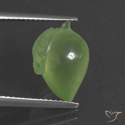 6.17ct Natural Verde pera Prehnite, Elegante, Translúcido