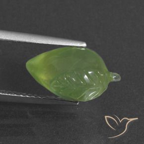 Prehnite Verde pera natural de 6.17 ct, Elegante, Translúcido