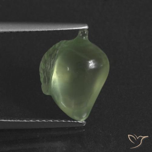 4.68ct Natural Verde amarillento pálido Prehnite, Elegante, Translúcido