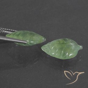Gemas de Prehnite Verde medio natural de 11.57 ct, Elegante, Translúcido