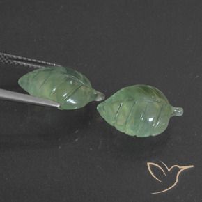 Gemas de Prehnite Verde pera claro natural de 10.15 ct, Elegante, Translúcido