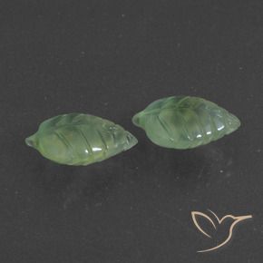 Gemas de Prehnite Verde pera claro natural de 9.01 ct, Elegante, Translúcido
