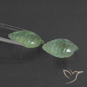 Gemas de Prehnite Verde pera claro natural de 9.01 ct, Elegante, Translúcido