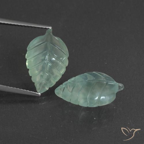 13.88ctw Natural Verde frío Prehnite, Elegante, Translúcido