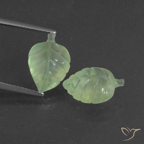 8.38ctw Natural Verde pera pálido Prehnite, Elegante, Translúcido