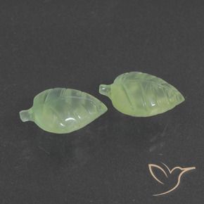 Gemas de Prehnite Verde pera pálido natural de 8.38 ct, Elegante, Translúcido