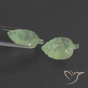 Gemas de Prehnite Verde pera pálido natural de 8.38 ct, Elegante, Translúcido