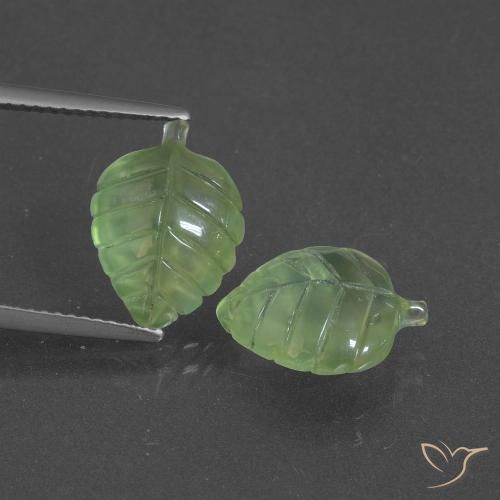 7.88ctw Natural Verde medio Prehnite, Elegante, Translúcido