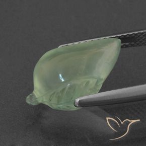 Prehnite Verde pera claro natural de 7.18 ct, Elegante, Translúcido