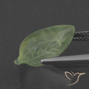 Prehnite Verde pera pálido natural de 7.94 ct, Elegante, Translúcido
