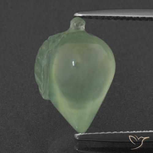 8.08ct Natural Verde lima pálido Prehnite, Elegante, Translúcido