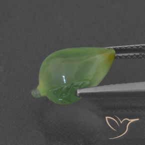 Prehnite Verde cálido natural de 5.23 ct, Elegante, Translúcido