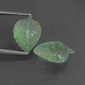 Gemas de prehnita verde natural de 11,01 ct, forma elegante, translúcido