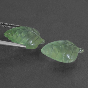 Gemas de prehnita verde natural de 11,01 ct, forma elegante, translúcido