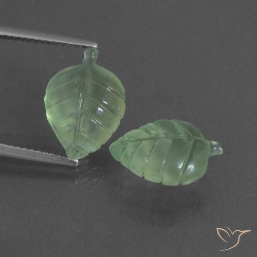 8.81ctw Natural Verde terroso pálido Prehnite, Elegante, Translúcido