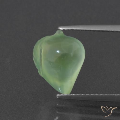 5.26ct Natural Verde pera pálido Prehnite, Elegante, Translúcido