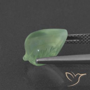 Prehnite Verde pera pálido natural de 5.26 ct, Elegante, Translúcido