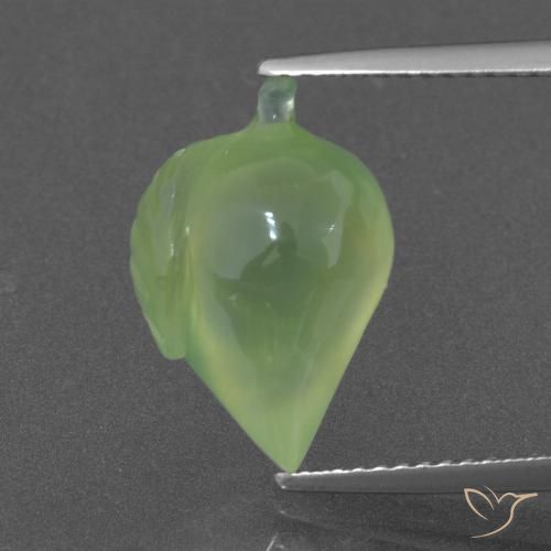 6.62ct Natural Verde pera pálido Prehnite, Elegante, Translúcido
