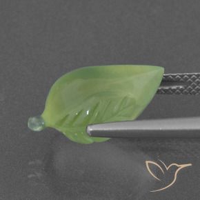 Prehnite Verde pera pálido natural de 6.62 ct, Elegante, Translúcido