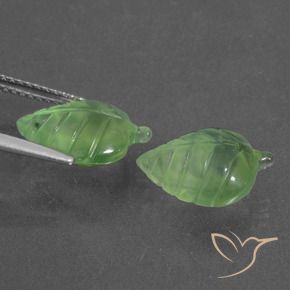 Gemas de Prehnite Verde lima natural de 7.42 ct, Elegante, Translúcido