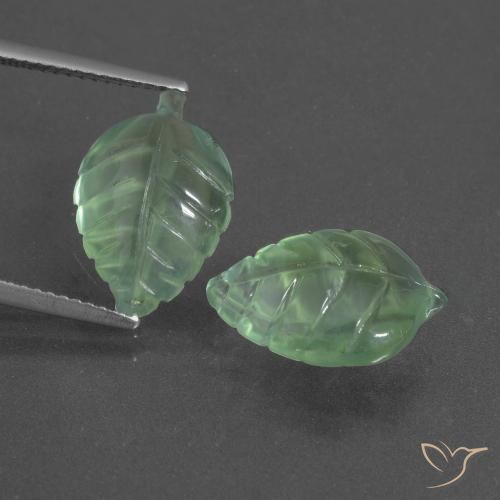 9.91ctw Natural Verde cálido Prehnite, Elegante, Translúcido