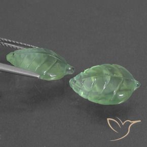 Gemas de Prehnite Verde cálido natural de 9.91 ct, Elegante, Translúcido