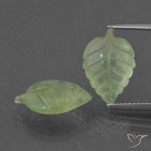 10.55ctw Natural Verde medio Prehnite, Elegante, Translúcido