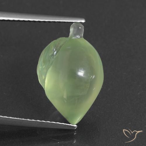 9.92ct Natural Verde amarillo Prehnite, Elegante, Translúcido