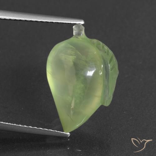10.11ct Natural Verde amarillento Prehnite, Elegante, Translúcido
