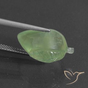 Prehnite Verde amarillo natural de 11.82 ct, Elegante, Translúcido