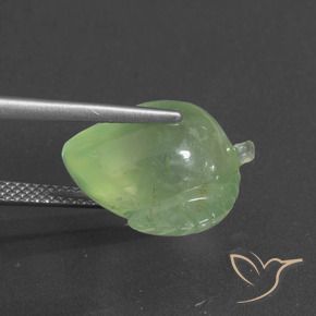 Prehnite Verde lima pálido natural de 12.14 ct, Elegante, Translúcido