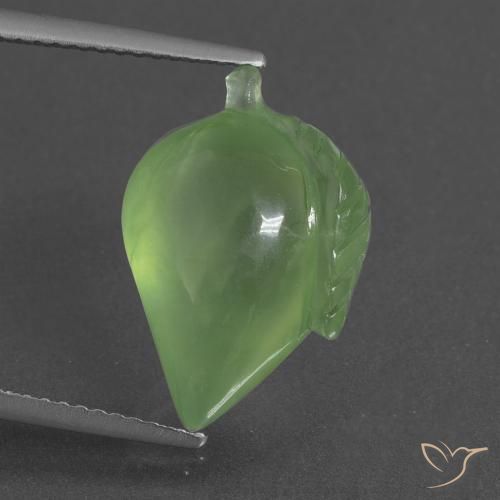 Prehnita verde natural de 9,18 ct, forma elegante, translúcido